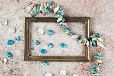 Antika pirinç resim çerçevesi