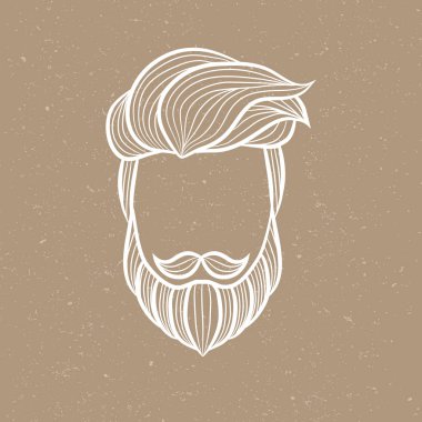 Sakallı adam logo element - vektör çizim