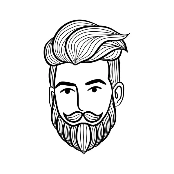 Элемент логотипа бородатого человека - векторная иллюстрация — стоковый вектор
