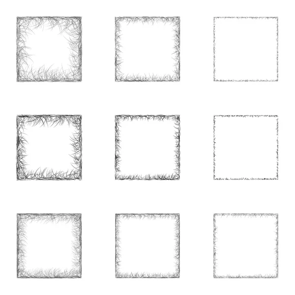 Skizze quadratischen Design-Element-Set — Stockvektor