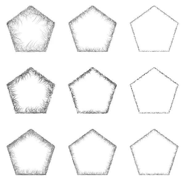 Σκίτσο Πεντάγωνο σχέδιο στοιχείο σετ — Διανυσματικό Αρχείο