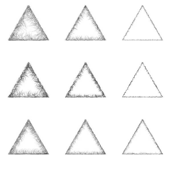 スケッチ三角形デザイン要素セット — ストックベクタ