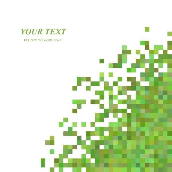 Зеленый пиксель квадратный рисунок фона — стоковый вектор