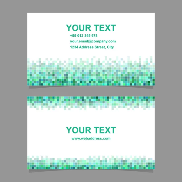 Zöld négyszög alapú, mozaik business card tervezés — Stock Vector