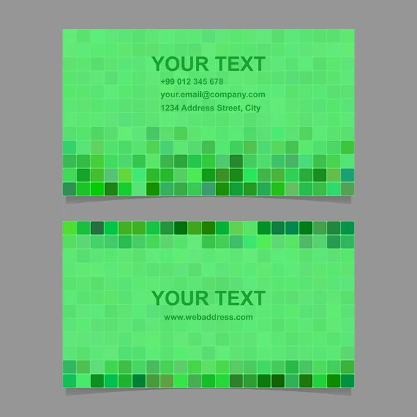 Зеленый квадрат мозаики дизайн визитной карточки — стоковый вектор