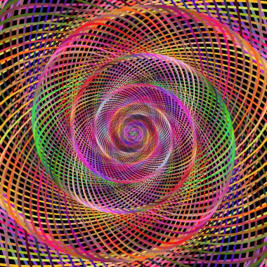 Çok renkli hipnotik sarmal fraktal arka plan