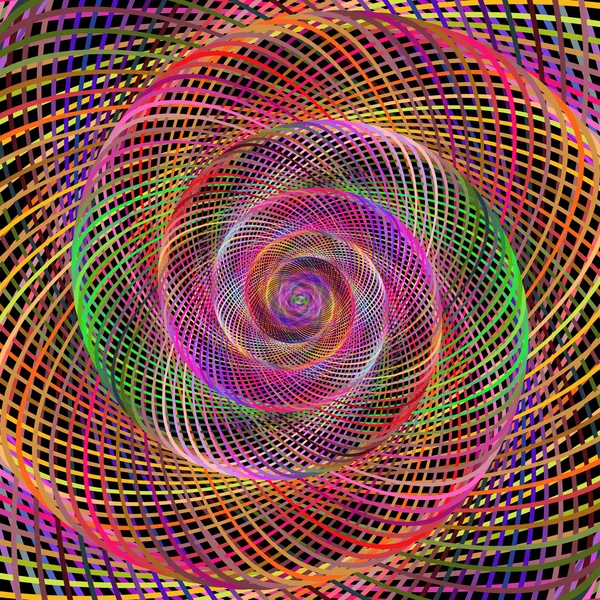 Mehrfarbige hypnotische Spirale fraktalen Hintergrund — Stockvektor