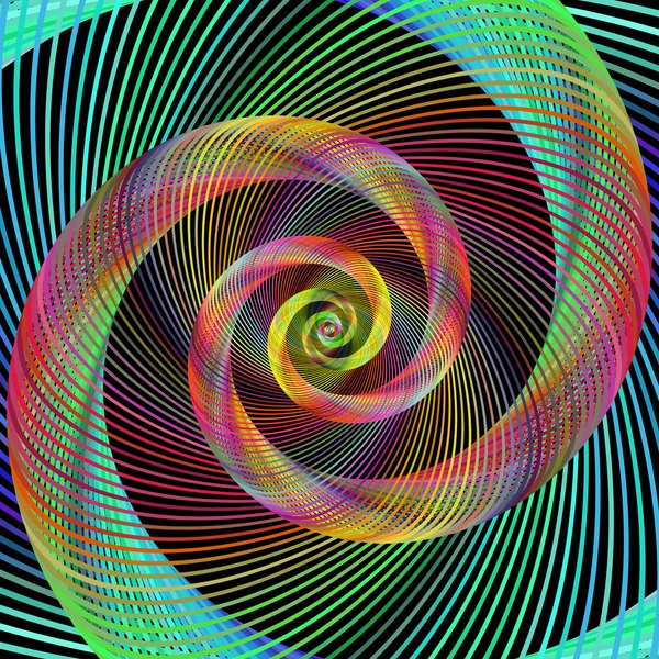 Fondo de diseño fractal espiral multicolor — Vector de stock