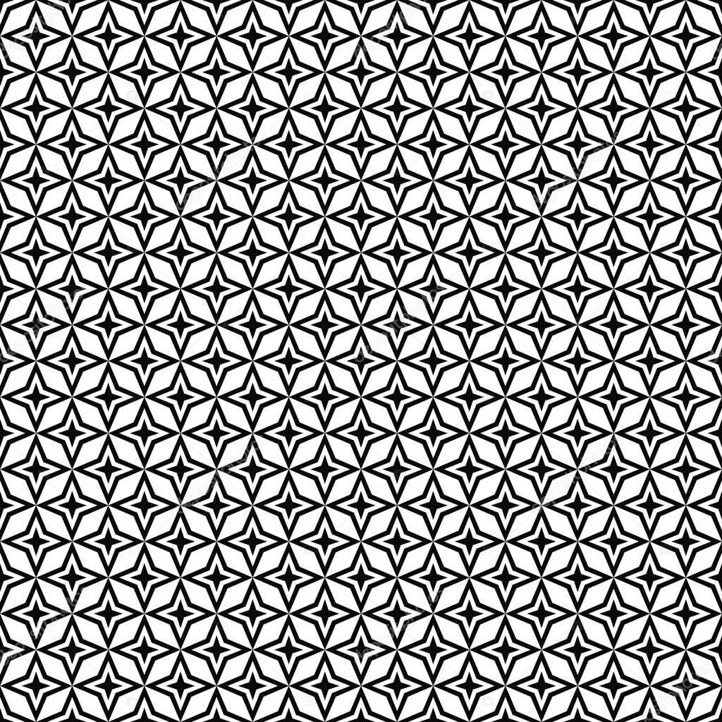 Seamless black and white thorn pattern
