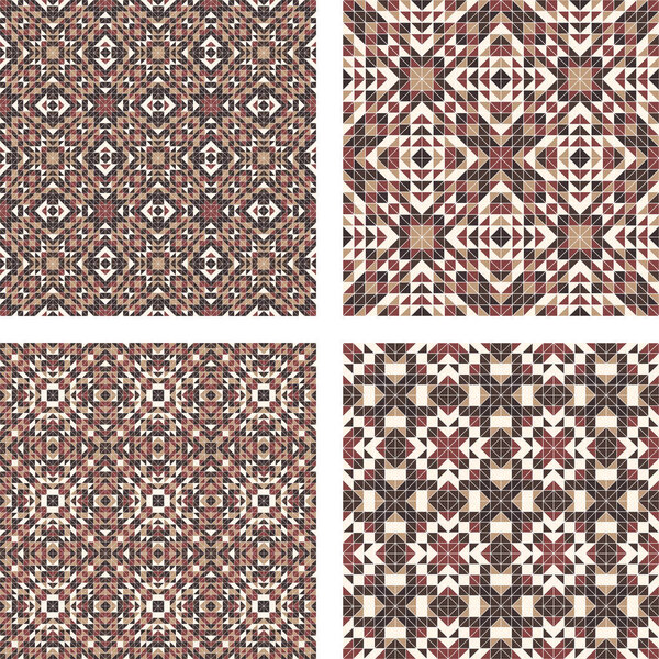 Abstract triangle tile pattern background set