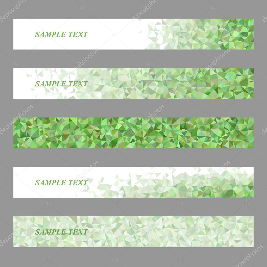 Green triangle mosaic web banner design set