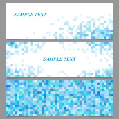Soyut piksel kare mozaik banner şablon seti