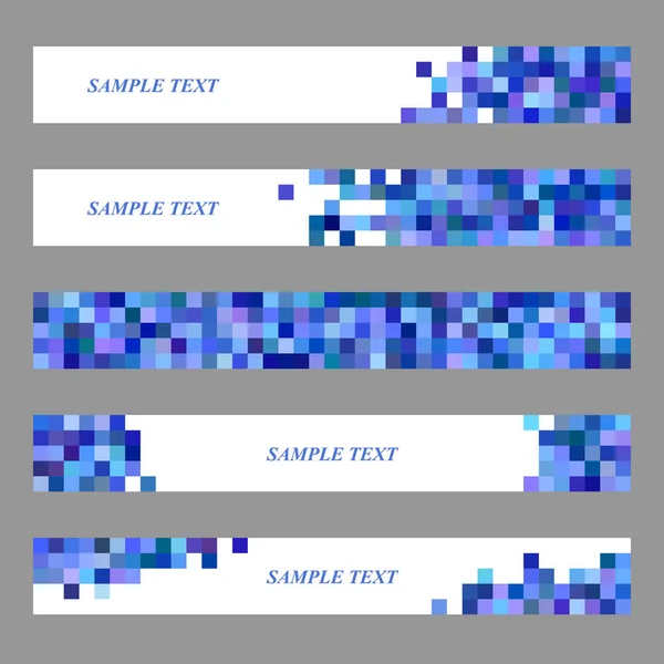 Azul cuadrado mosaico web banner diseño conjunto — Vector de stock