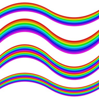 Grafik öğe kümesi - rainbow çizgili şerit