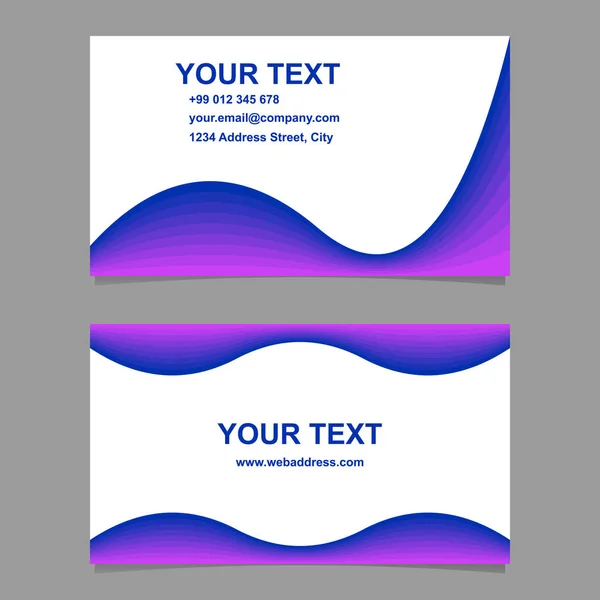 Farbige abstrakte Welle Design Visitenkarte Set — Stockvektor