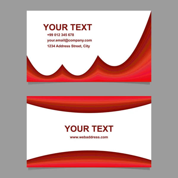 Set di design per biglietti da visita di forma curva astratta rossa — Vettoriale Stock