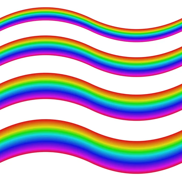 Conjunto de elementos gráficos - fitas listradas de arco-íris —  Vetores de Stock