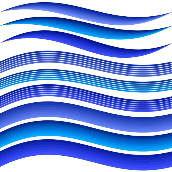 Blau abstraktes Wasser Symbol Element Design Set — Stockvektor