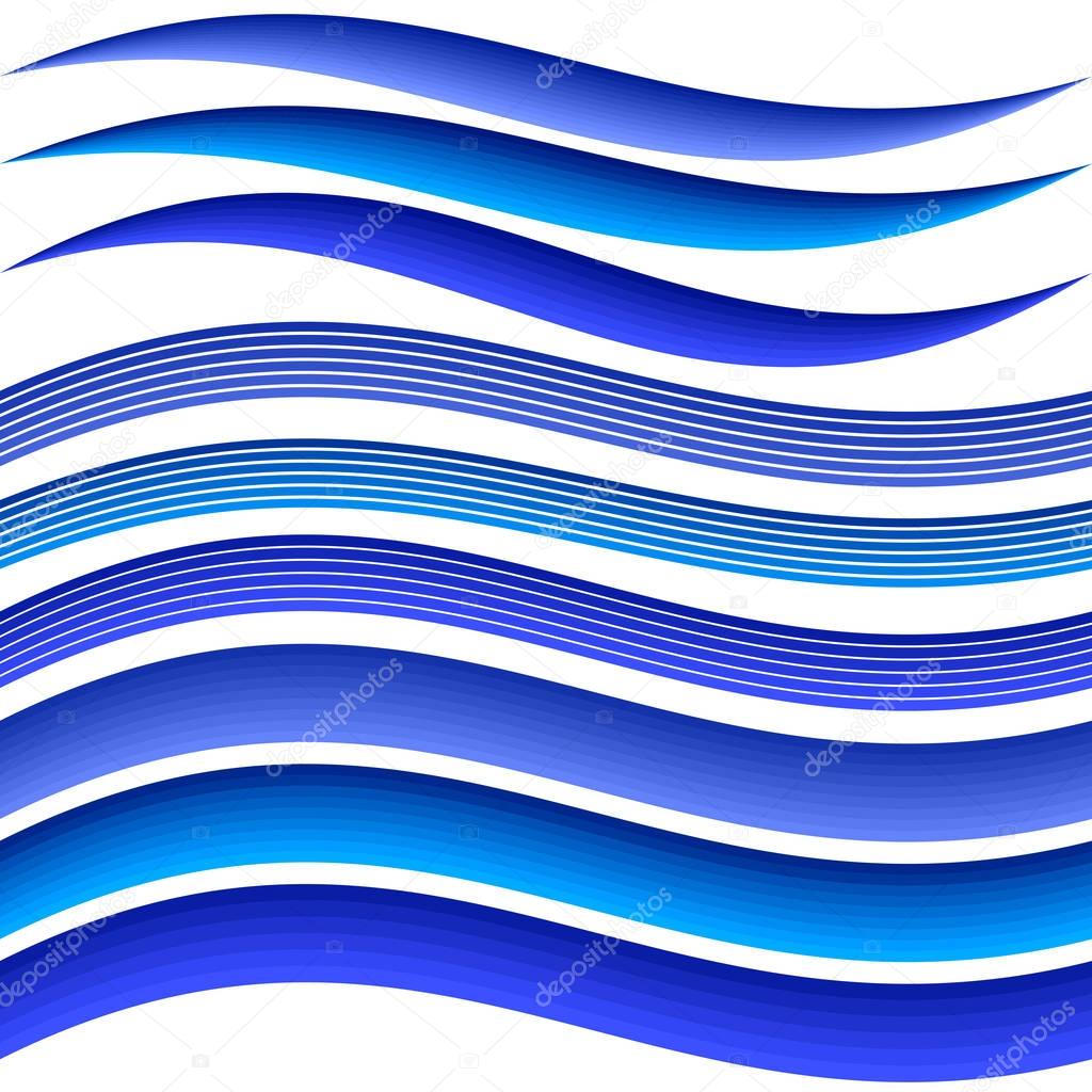 Blue abstract water symbol element design set