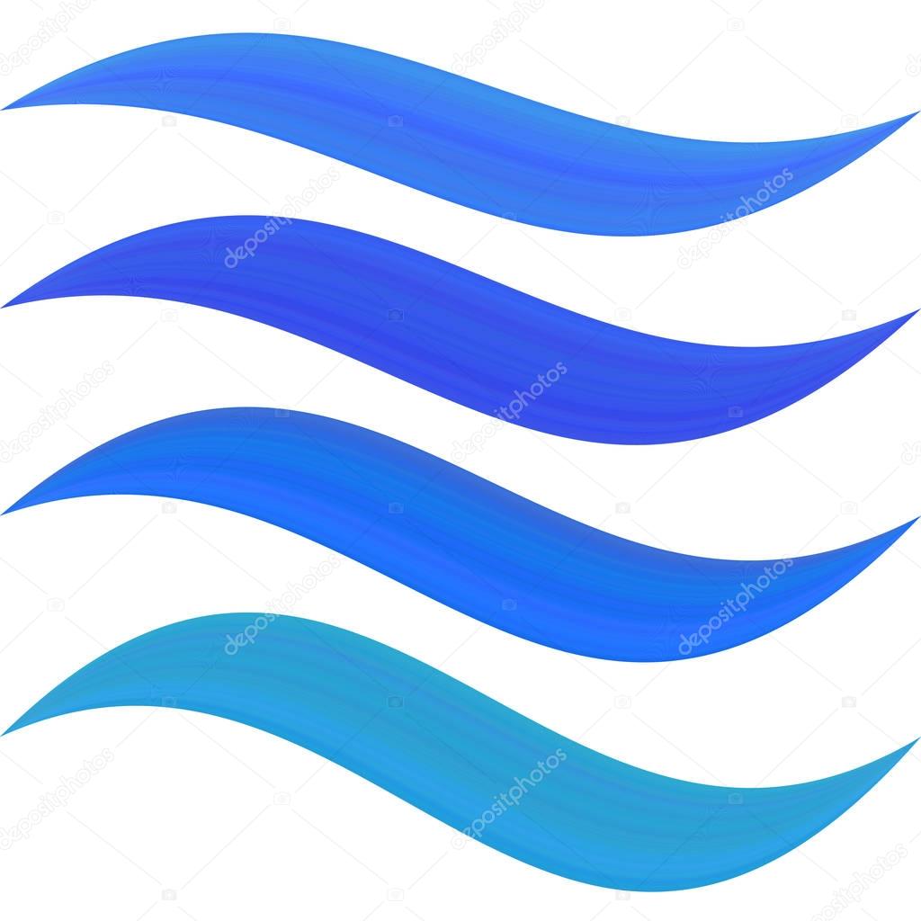 Blue water symbol element set