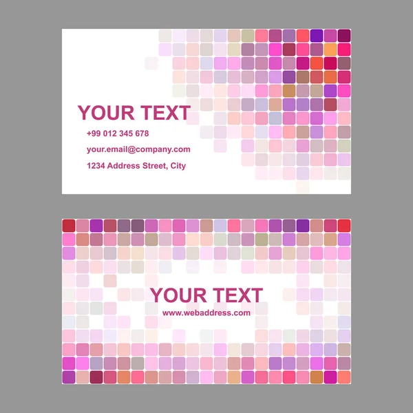 Modelo de cartão de visita mosaico quadrado colorido — Vetor de Stock