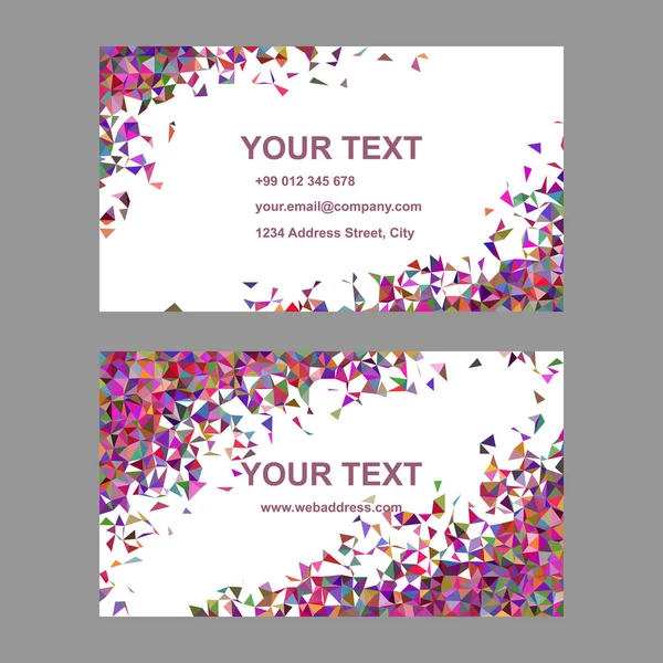 Разноцветный хаотичный дизайн визитной карточки — стоковый вектор
