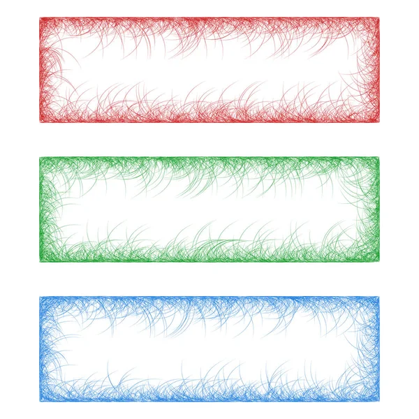 Red, green and blue sketch banners — Stock Vector