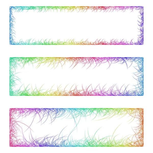 Multicolored sketch banner frame design set — Stock Vector