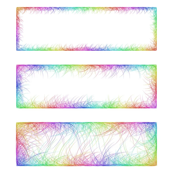 Sada návrhů Rainbow linie umění nápisu rámu — Stockový vektor