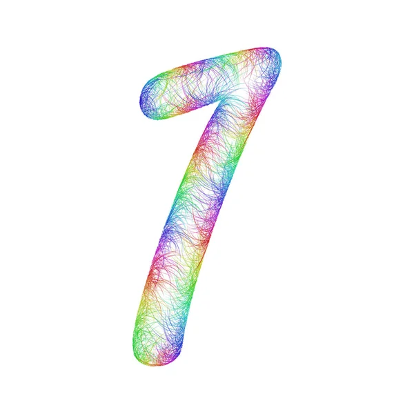 Regenboog schets lettertype ontwerp - nummer 1 — Stockvector