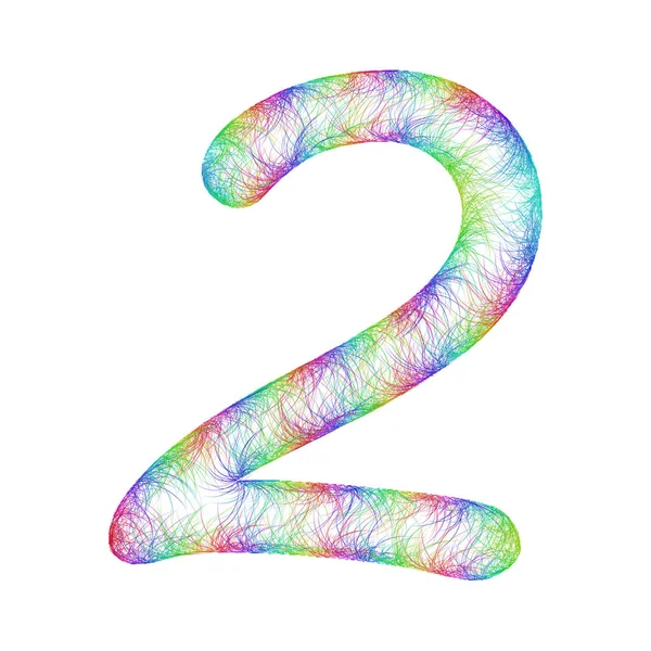 Regenboog schets lettertype ontwerp - nummer 2 — Stockvector