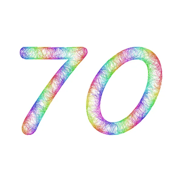 Diseño del aniversario del boceto del arco iris - número 70 — Vector de stock