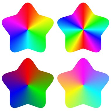 Soyut degrade rainbow yıldız kümesi izole