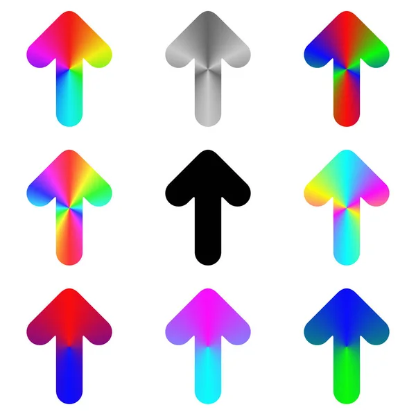 Afgeronde regenboog pijl pictogram ontwerpset — Stockvector