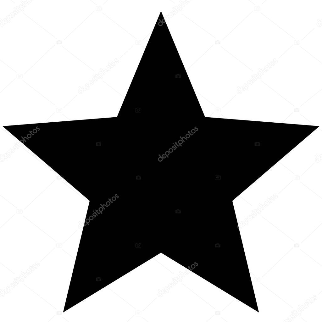 Minimalistic black star icon template on white background
