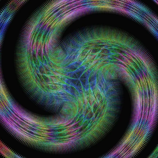 Abstrakte glänzende bunte fraktale Spirale Hintergrund — Stockvektor