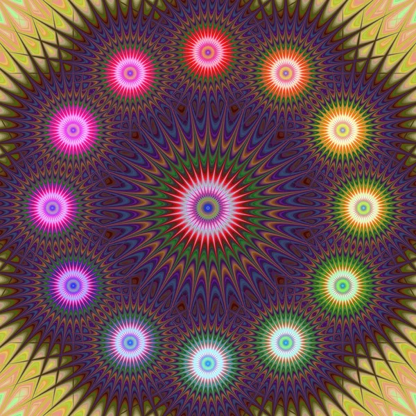 Fond mandala fractal multicolore — Image vectorielle