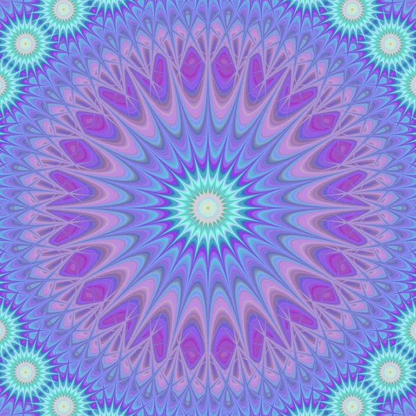 Blauw abstract mandala fractal design achtergrond — Stockvector