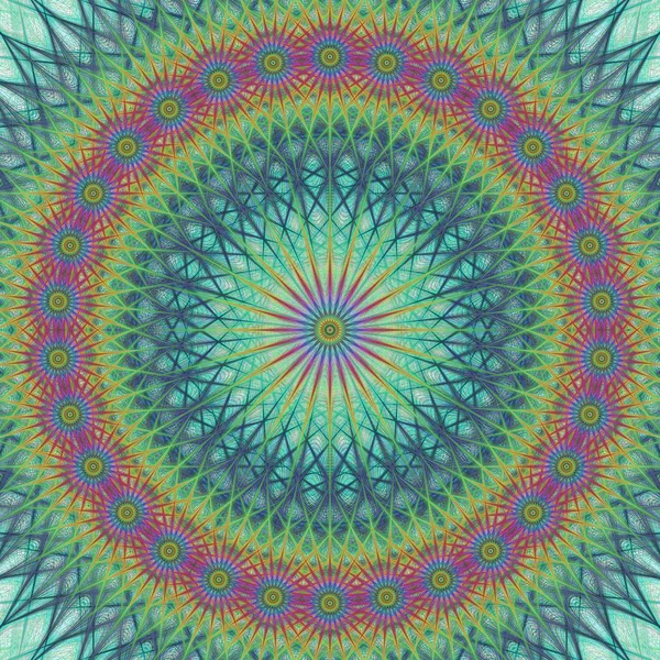 Veelkleurige abstracte fractal mandala achtergrond — Stockvector