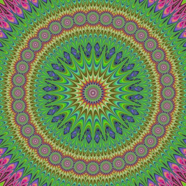 Renkli mandala fraktal tasarım arka plan