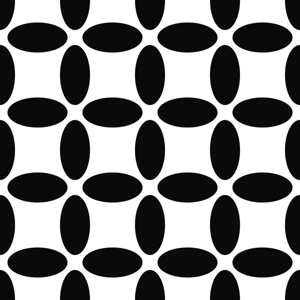 Motif ellipse abstrait noir et blanc sans couture — Image vectorielle
