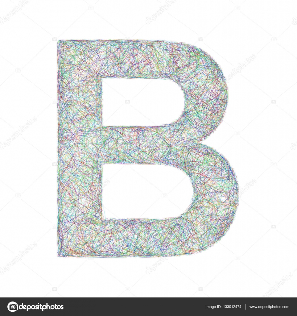 Dibujo Colorido Diseño De La Fuente Letra B Vector De