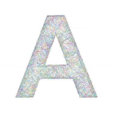 Renkli kroki yazı tipi tasarım - A harfi