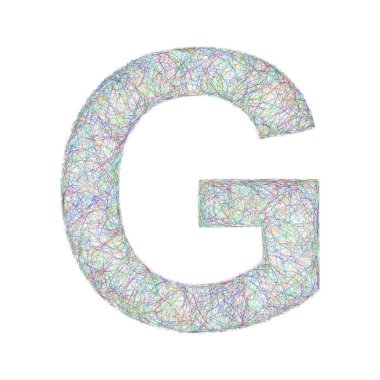 Renkli kroki yazı tipi tasarım - harf G