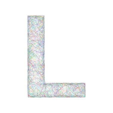 Renkli kroki yazı tipi tasarım - harf L