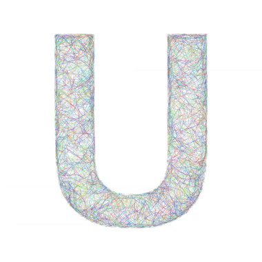 Renkli kroki yazı tipi tasarım - U Harfi