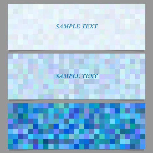 Azul quadrado mosaico padrão banner fundo conjunto —  Vetores de Stock