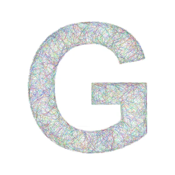 Dibujo colorido diseño de la fuente - letra G — Archivo Imágenes Vectoriales