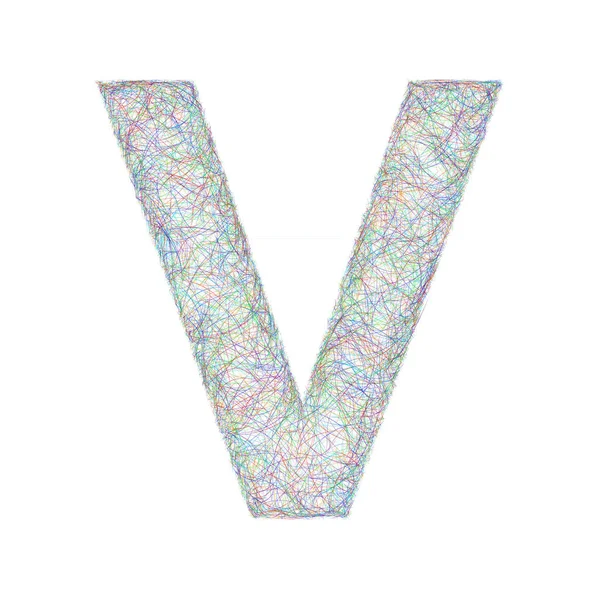 Colorful sketch font design - letter V — Stock Vector