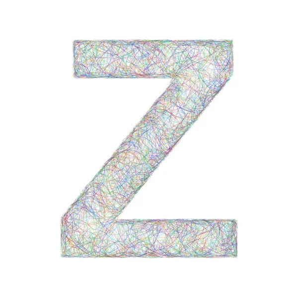 Colorful sketch font design - letter Z — Stock Vector